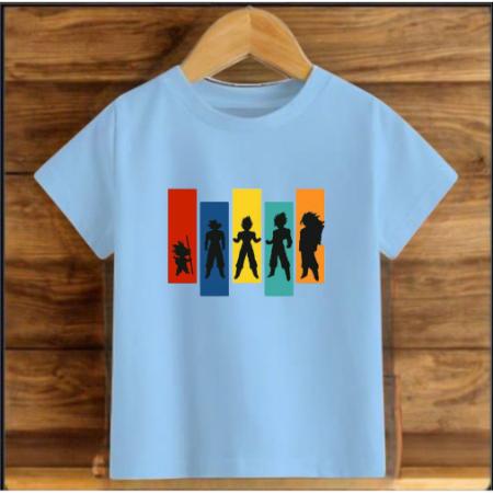 Çocuk Mavi Pamuklu Baskili T-shirt